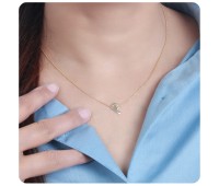 Silver Initial Letter Necklace P SPE-5556